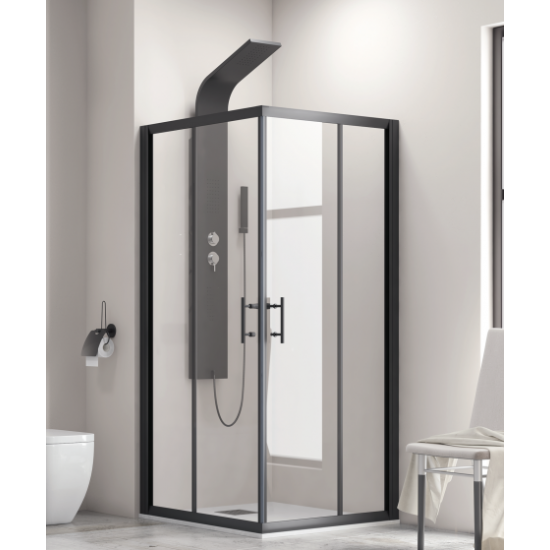 Καμπίνα Ντουζιέρας Karag Flora Nero 100 Τετράγωνη 80Χ80Χ190cm με Κρύσταλλο Ασφαλείας Clear Glass Μαύρη Καμπίνα Ντουζιέρας Karag Flora Nero 100 Τετράγωνη 80Χ80Χ190cm με Κρύσταλλο Ασφαλείας Clear Glass Μαύρη